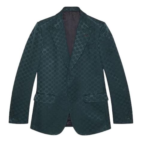 GG cotton faille jacket in green .